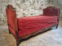 New Pamono Antique Louis XV French Adjustable Beechwood Frame Daybed, 1920s