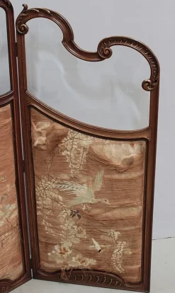 Best Pamono Antique Louis XV Style Walnut and Glass Screen
