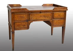 Pamono Antique Louis XVI Center Room Desk in Solid Walnut, Naples, 18th Century> Desks