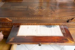 Pamono Antique Louis XVI Center Room Desk in Solid Walnut, Naples, 18th Century><noscript><img width=