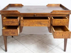Pamono Antique Louis XVI Center Room Desk in Solid Walnut, Naples, 18th Century><noscript><img width=