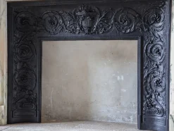 Discount Pamono Antique Louis XVI French Arabescato Marble Fireplace with Cast Iron Interior