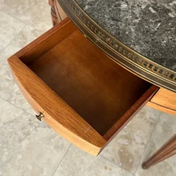 Best Pamono Antique Louis XVI Wooden Game Table with Brass and Marble Top, 1890s