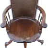 Pamono Antique Mahogany and Leather Swivel Captain's Chair, 1900s> Office Chairs