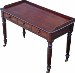 Pamono Antique Mahogany 3-Drawer Desk or Dressing Table, 1830s><noscript><img width=