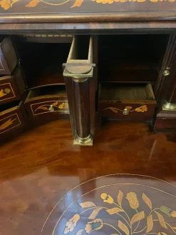Outlet Pamono Antique Mahogany Floral Marquetry Inlaid Cylinder Bureau, 1780s