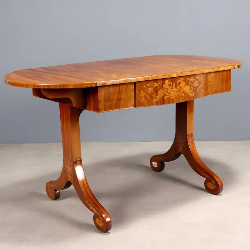 Outlet Pamono Antique Mahogany Scroll Desk