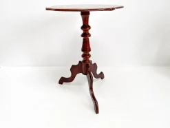 Pamono Antique Mahogany Tripod Table: Scalloped Edge Wine Table, 1890s><noscript><img width=