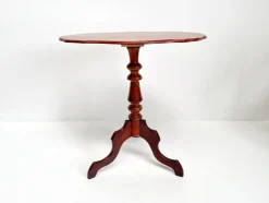 Pamono Antique Mahogany Tripod Table: Scalloped Edge Wine Table, 1890s><noscript><img width=