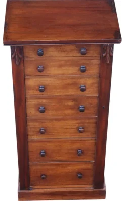 Best Pamono Antique Mahogany Wellington Chest of 7 Drawers, 19th Century