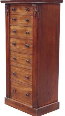 Best Pamono Antique Mahogany Wellington Chest of 7 Drawers, 19th Century