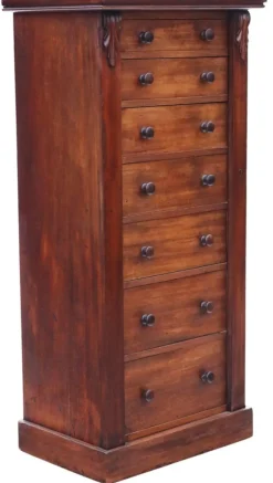 Best Pamono Antique Mahogany Wellington Chest of 7 Drawers, 19th Century