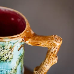 Pamono Antique Majolica Jug by Mouzin Leach & Cie, Nimy-Les-Mons, 1890s><noscript><img width=