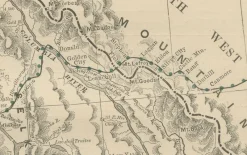Pamono Antique Map of British Columbia, 1888><noscript><img width=