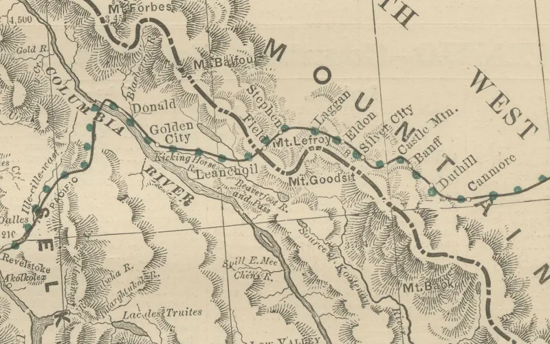Pamono Antique Map of British Columbia, 1888> Wall Decor