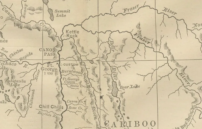 Pamono Antique Map of British Columbia, 1888> Wall Decor