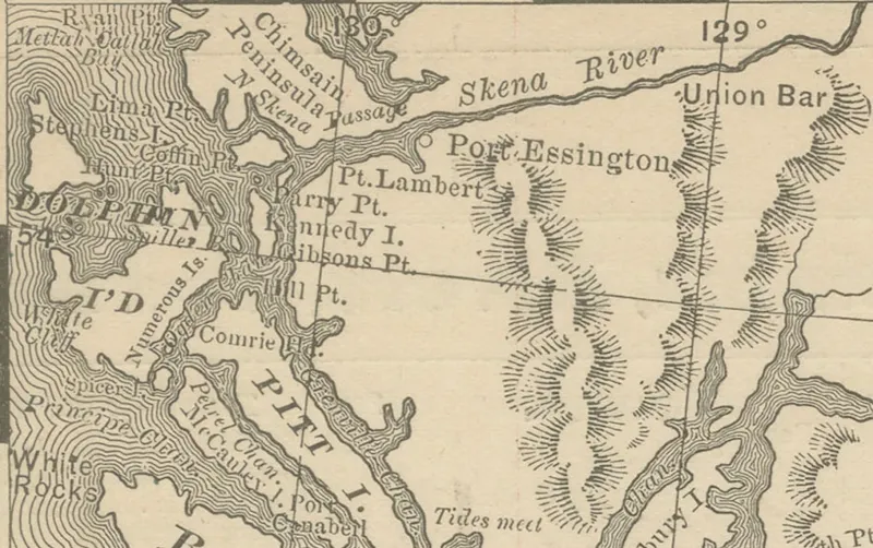 Pamono Antique Map of British Columbia, 1888> Wall Decor