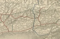 Hot Pamono Antique Map of Eastern Ontario The Heartland Province with Railroads, 1888