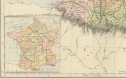 Discount Pamono Antique Map of France, 1884