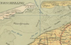 Clearance Pamono Antique Map of Friesland & Groningen, 1914