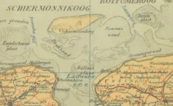 Clearance Pamono Antique Map of Friesland & Groningen, 1914