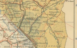 Clearance Pamono Antique Map of Friesland & Groningen, 1914