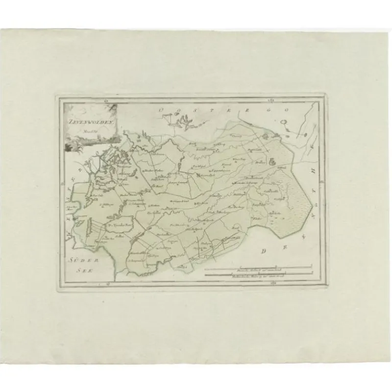 Pamono Antique Map of Friesland by von Reilly, 1791
