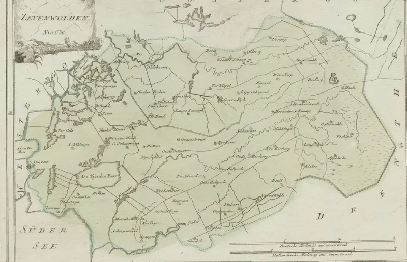 Pamono Antique Map of Friesland by von Reilly, 1791