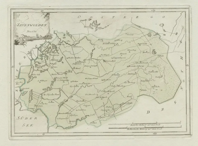 Pamono Antique Map of Friesland by von Reilly, 1791