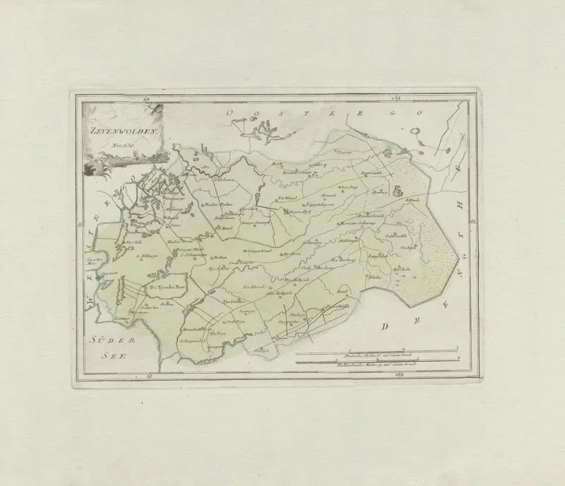 Pamono Antique Map of Friesland by von Reilly, 1791
