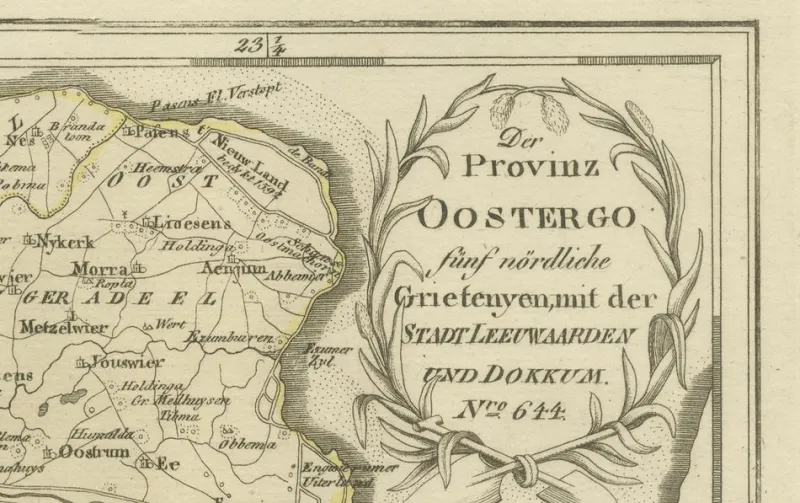New Pamono Antique Map of Leeuwarden and Dokkum by Von Reilly, 1791