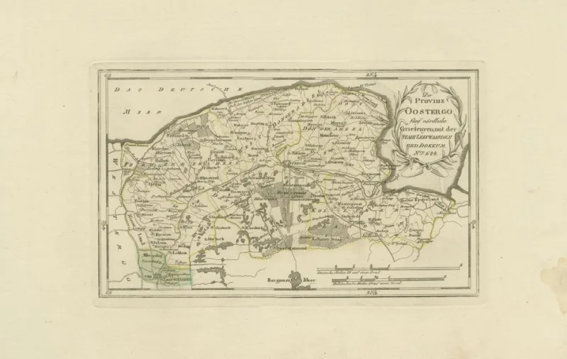 New Pamono Antique Map of Leeuwarden and Dokkum by Von Reilly, 1791