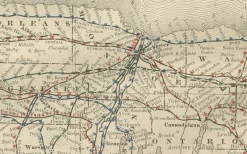 Discount Pamono Antique Map of New York State with Railroads and Counties, 1888