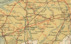 Discount Pamono Antique Map of North Brabant, 1914