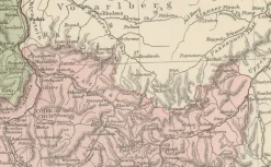 Pamono Antique Map of Switzerland Canton Divisions, 1884><noscript><img width=