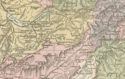 Pamono Antique Map of Switzerland Canton Divisions, 1884><noscript><img width=
