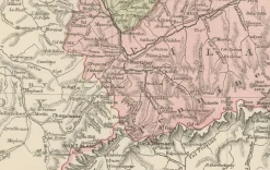 Pamono Antique Map of Switzerland Canton Divisions, 1884><noscript><img width=
