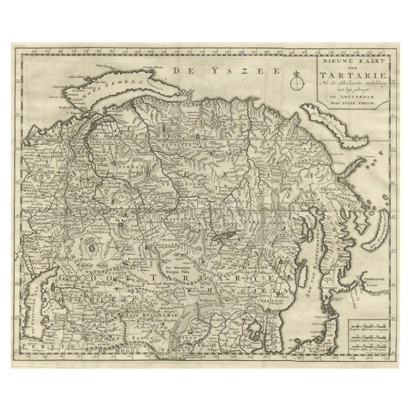 Pamono Antique Map of Tartary, 1730> Wall Decor