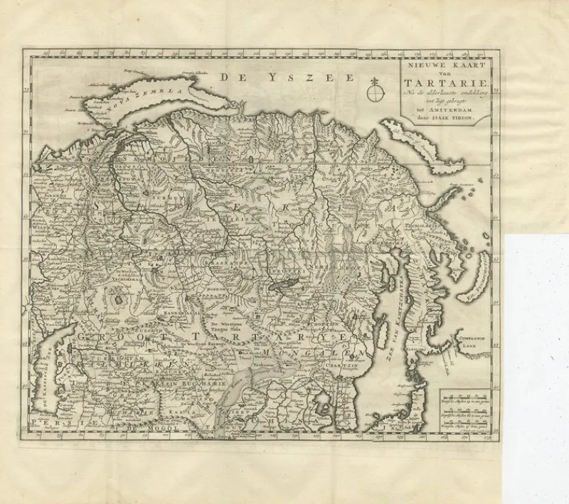 Pamono Antique Map of Tartary, 1730> Wall Decor