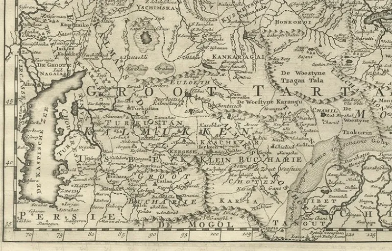 Pamono Antique Map of Tartary, 1730> Wall Decor