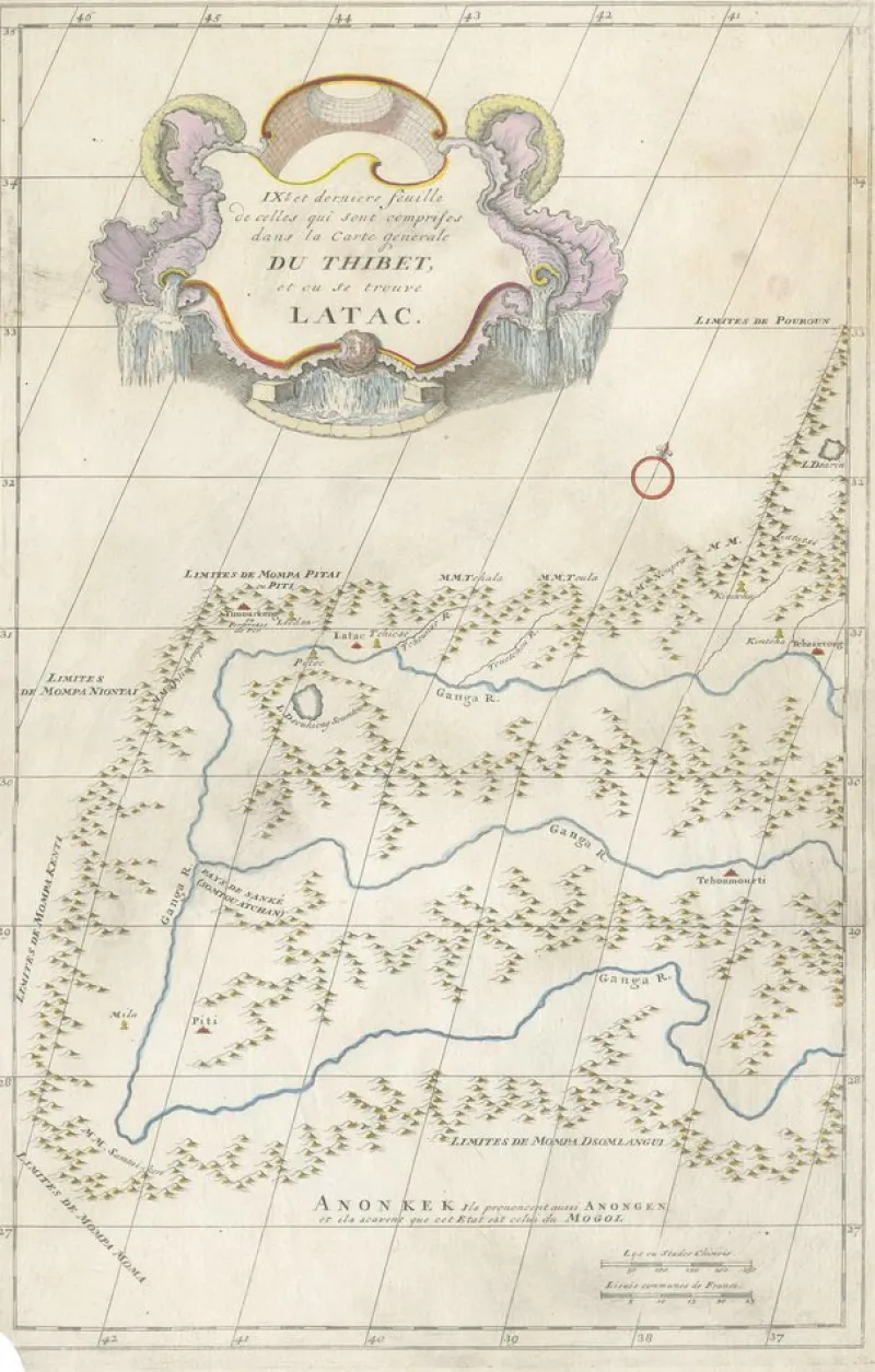 Online Pamono Antique Map of Tibet and Latac by Danville, Paris, France, 1737