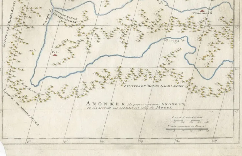 Online Pamono Antique Map of Tibet and Latac by Danville, Paris, France, 1737