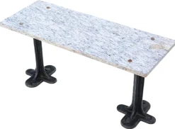 Outlet Pamono Antique Marble and Cast Iron Table, 1900s