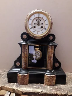 Pamono Antique Marble Clock from Barbaste Paris> Clocks