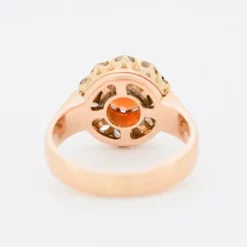 Pamono Antique Marguerite Ring in Gold, Garnet and Diamonds, 1910><noscript><img width=