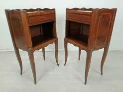 Pamono Antique Marquetry Bedside Tables, 1890s, Set of 2> Nightstands