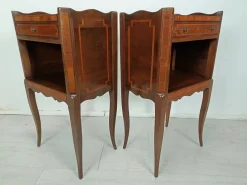 Pamono Antique Marquetry Bedside Tables, 1890s, Set of 2><noscript><img width=