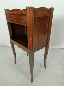 Pamono Antique Marquetry Bedside Tables, 1890s, Set of 2><noscript><img width=