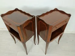 Pamono Antique Marquetry Bedside Tables, 1890s, Set of 2><noscript><img width=