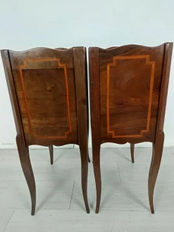 Pamono Antique Marquetry Bedside Tables, 1890s, Set of 2><noscript><img width=